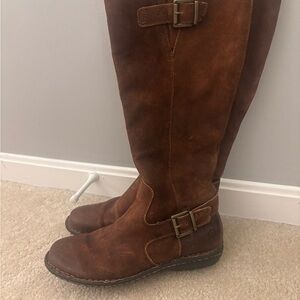 Brown Leather Knee-High Boots